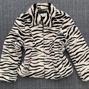 Nine West Zebra Stripe Coat Large